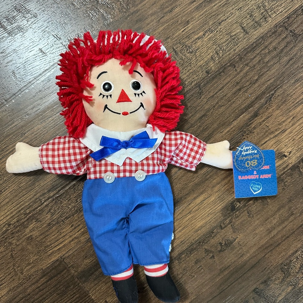 Raggedy Andy Plush Doll with Red Hair 80th anniversary